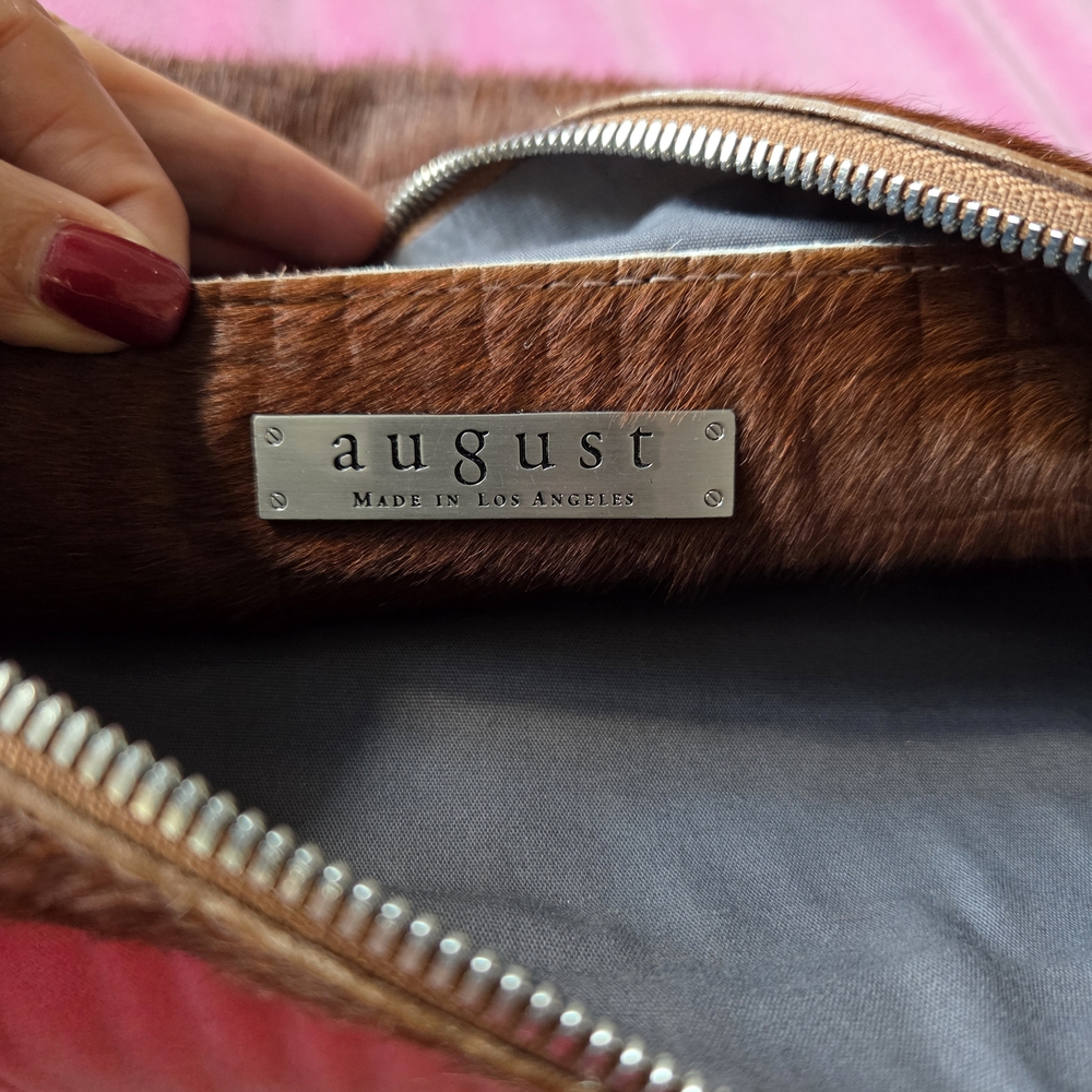 August Calf Hair Brown Clutch - Picture 6 of 7